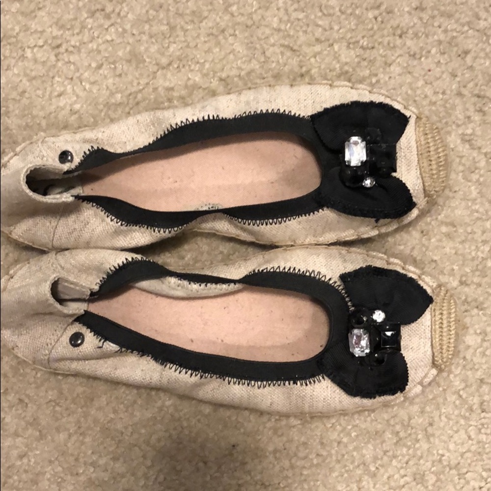 Tan and Black Flats